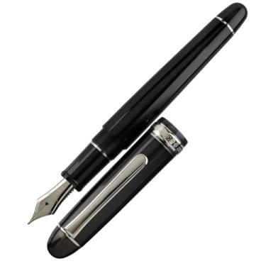 Imagem de PLATINUM Caneta Tinteiro Japonesa Preta com Pena de Ouro 14K e Acabamento Banhado a Ródio, 0,24-0,28 mm, com Caixa de Presente