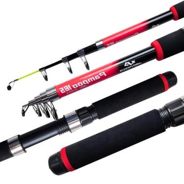 Imagem de Vara Telescópica Molinete JP Pampoo 1,65m Jaú Pesca, Vermelho