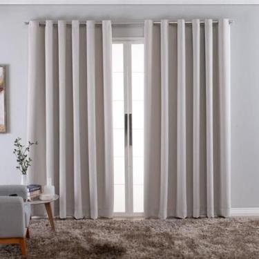 Imagem de Cortina Premium Para Sala, Quarto E EscritóRio - Tecido Blackout Corta-Luz, DecoraçãO Elegante E Moderna(BRANCO)