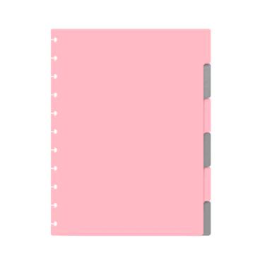 Imagem de Divisórias Iscool Para Caderno De Disco G Solid Colors Rosa e Prata