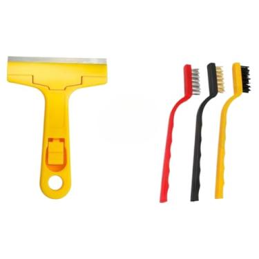 Imagem de Limpeza Escovas E Raspador | AçO, LatãO E Nylon | Para Limpar Forno, Grelha, FogãO, Box De Vidro, Piso E Azulejo(1 KIT RASPADOR)