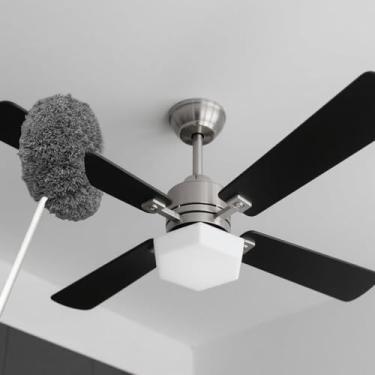 Imagem de Limpador de ventilador de teto, espanador com extensão, ferramenta de limpeza de ventilador de microfibra reutilizável, ajusta 33 a 78 centímetros para parte superior da janela da porta de móveis