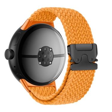 Imagem de Pulseira trançada para Pixel Watch 2 de 41 mm, para Google Pixel Watch/Pixel Watch 3 de 45 mm de 41 mm para homens/mulheres, pulseira esportiva Correa com fivela de paraquedas elástica de nylon