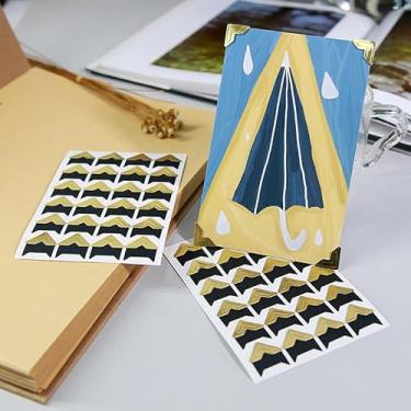 Imagem de 48 peças de adesivos vintage de papel kraft, 24 peças, álbuns, retrô, scrapbook, faça você mesmo, autoadesivo, moldura fotográfica, adesivo de canto