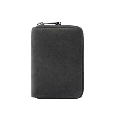 Imagem de Bolsa carteira de armazenamento de identidade, 11 compartimentos para cartões, durável, com zíper, porta-cartões, multifuncional, clipe masculino (preto), Preto, Clássico