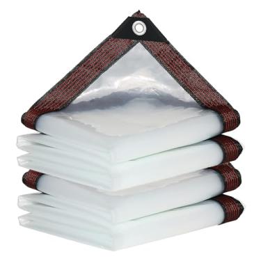 Imagem de Lona transparente resistente à prova d'água com ilhós, painéis de plástico de estufa para cobrir suprimentos de acampamento de plantas de jardim, cortinas de terraço para varanda (2, 3 x 2,5 m/10 x 8