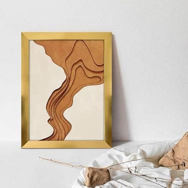 Imagem de Porta-retrato minimalista com design moderno e elegante 12 cm para parede e mesa, molduras para fotos clássicas verticais ou horizontais e Grace (douradas)