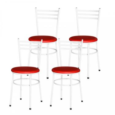 Imagem de 4 Cadeiras Epoxi Branca Para Cozinha Vermelho