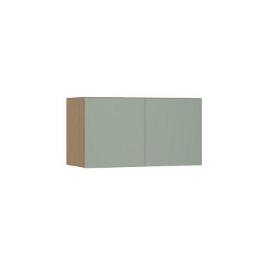 Imagem de Armário Aéreo Para Geladeira 80cm 2 Portas Slim Luciane Móve Freijó/verde Jade