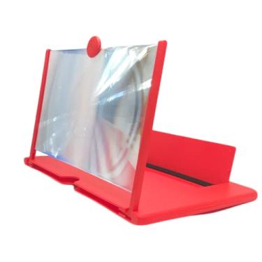 Imagem de Ampliador de Tela para Celular e Tablet, Lupa de Aumento 12 Polegadas, Suporte Universal P-12 (Vermelho)