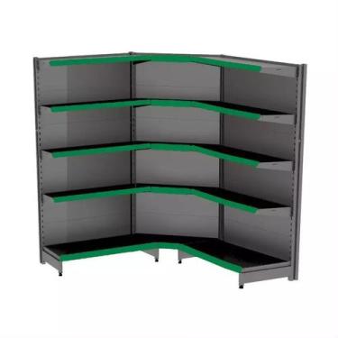 Imagem de Gondola Parede 170 Fit Ate 2 Metros 1 Canto Preto 15b Pe Verde - AMAPÁ