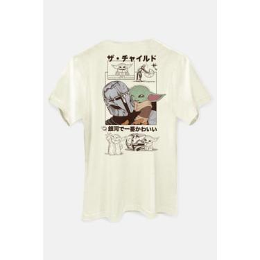 Imagem de Camiseta Star Wars Baby Yoda E Din Djarin - Piticas, G1, Off white, Un
