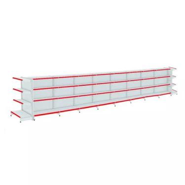 Imagem de Gondola Centro 137 Fit Ate 8 Metros 2 Ponta Branco 72b Pe Vermelho - A