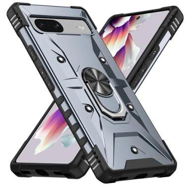 Imagem de SORAKA Capa para Google Pixel 8 com suporte para anel,PC rígido e TPU macio,proteção dupla 2 em 1,compatível com suportes magnéticos para carros