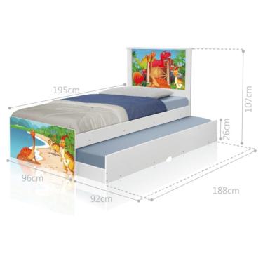 Imagem de Bicama Juvenil Adesivada Terra dos Dinossauros