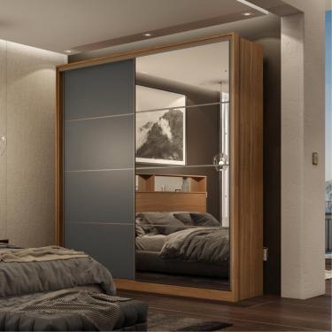Imagem de Guarda Roupa Casal 2 Portas com Espelho Nápolis