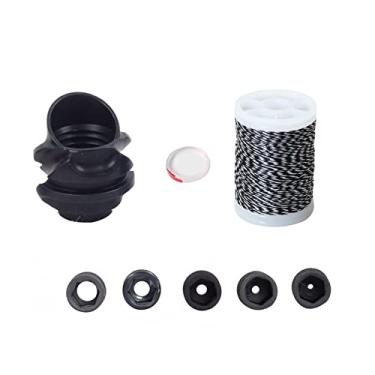 Imagem de SOPOGER Kit de mira com capuz 37/45 de tiro com arco 6X 8X Clarificador e 5 tamanhos de abertura interior lente arco caça acessório Peep Sight para arco composto com corda de servir arco (preto, 45