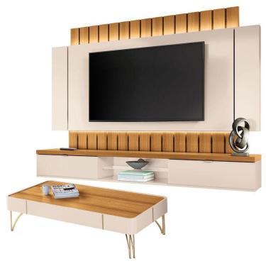 Imagem de Home Suspenso Illusion E Mesa De Centro Cadenza Cinamomo Off White - Hb Móveis