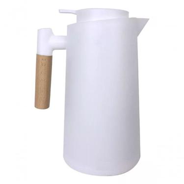 Imagem de Garrafa Termica Cafeclick Com Cabo De Madeira 1 Litro Branca