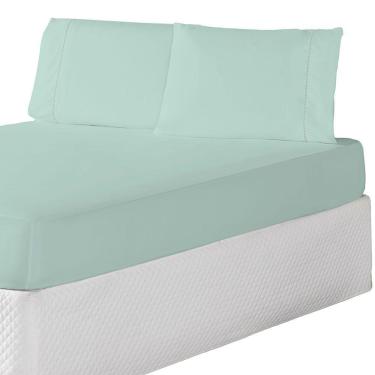 Imagem de Jogo De Lençol Casal Queen 3 Peças Laura 100% Poliéster 200 Fios Cor:verdetiffany