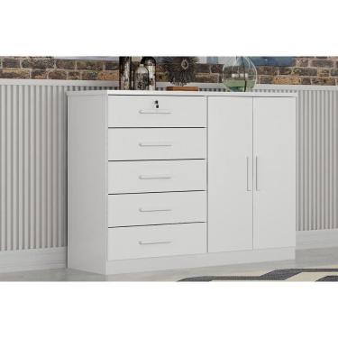 Imagem de Cômoda Casal Space C- 2 Portas E 5 Gavetas Neve - Novo Horizonte