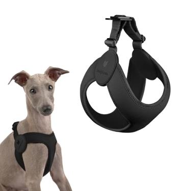 Imagem de BuddyArmor Peitoral para cães ultra confortável, ajustável, macio, fecho de fivela de liga leve, elástico, peitoral para filhotes de cachorro de tamanho pequeno (preto da meia-noite, PP 34 a 37,8 cm)