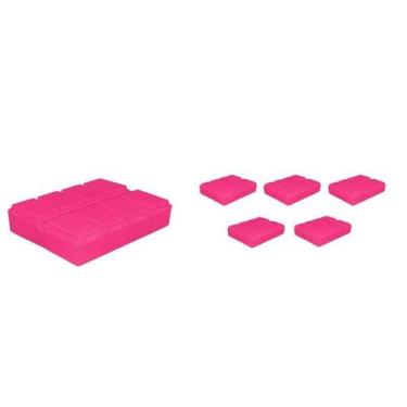 Imagem de Kit 6 Porta Comprimido Rosa Neon Plástico - Bb Store