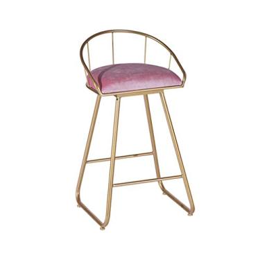 Imagem de Barstools Banquetas de bar modernas e contemporâneas de veludo estofadas banco alto bar bar bar bistrô cozinha jantar cadeira lateral com pernas de metal dourado