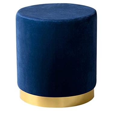 Imagem de Banqueta redonda para pés Ottomans Banquinho para pés, banco de troca de sapatos para quarto, sala de estar, varanda/azul/30 x 40 cm