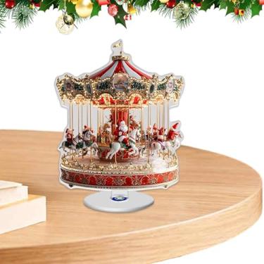 Imagem de Ornamento De Carrossel Para O Natal,Decoração De Natal Colecionável Tradicional Plana 2D,De Carrossel Para Festas | Para Decoração De Casa Janela Festival Festa E Loja De