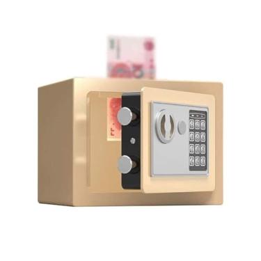Imagem de Cofre digital à prova d'água à prova de fogo com chave de emergência, armazenamento seguro para dinheiro, joias, documentos e muito mais, multicolorido, uso doméstico e escritório (17 x 22 x 17 cm