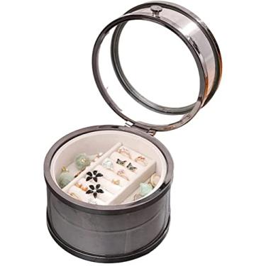 Imagem de BSNANCA Caixa de joias expositora caixa de joias caixa de armazenamento de joias transparente pequena caixa de joias portátil, caixa de exibição de presente para senhoras e meninas organizador de