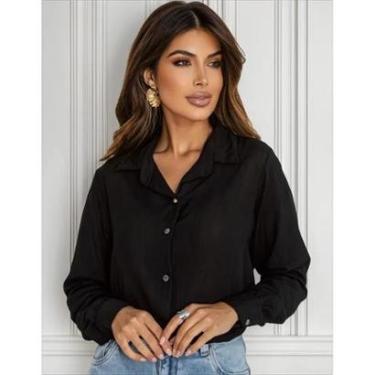 Imagem de Camisa feminina social manga longa para look alfaiataria presente ideal-Feminino