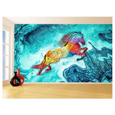 Imagem de Papel De Parede 3D Animais Pop Art Cavalo Cores 3,5M Pxa306 - Você Dec