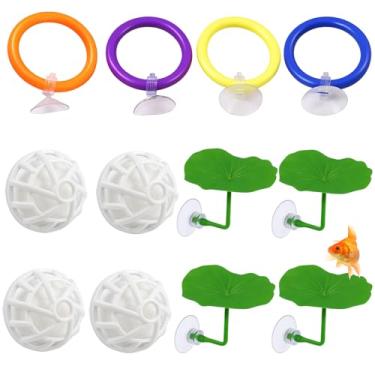 Imagem de ZHLKHIOP Brinquedos de peixe beta, conjunto de 12 peças para brincadeiras interativas, ideal para enriquecimento de peixe Betta