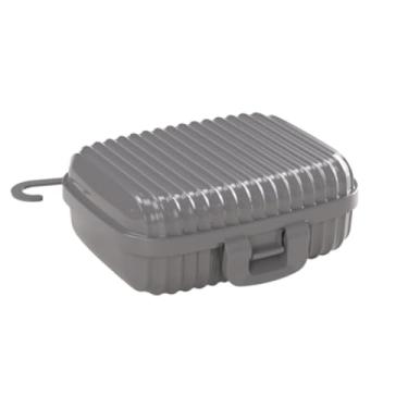 Imagem de Saboneteira Multiuso Com Tampa Fixa E Trava Estriado Plasútil(Cinza)