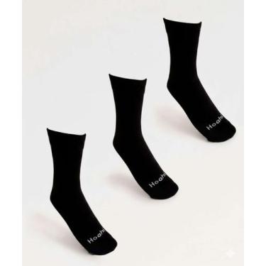 Imagem de Kit 3 Pares Meias Masculina Cano Curto Marisa-78050, 39a43, Preto