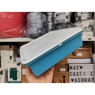 Imagem de Caixa Versátil Tupperware 2,5 Litros Azul com Tampa Branca