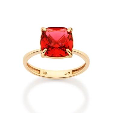 Imagem de Anel Solitario Cristal Quadrado Ana Hickmann Rommanel 513601 Tamanho:1