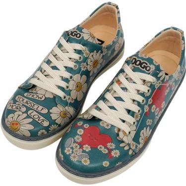 Imagem de DOGO Tênis feminino de couro vegano, feito à mão e exclusivo, Design Show Yourself More Love, 40