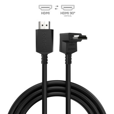 Imagem de Cabo HDMI 2.1 CONEC.90º Vertical - Preto - 2 Metros - PH21-2V-D