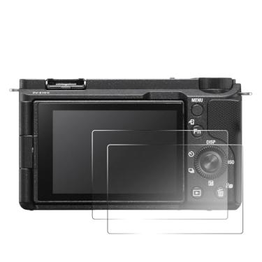 Imagem de pssped 2 películas protetoras de tela compatíveis com câmeras SONY ZVE10 II ZV-E10 II Alpha ZV-E10 II, película protetora de tela de vidro temperado transparente, antiarranhões e impressões digitais