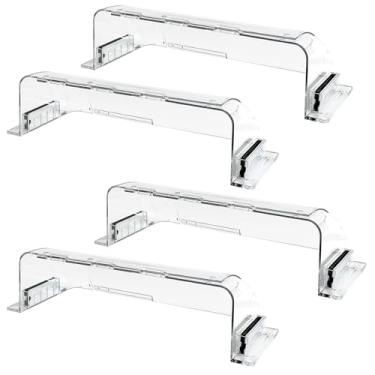 Imagem de SUGOOE Pacote com 4 defletores de ar transparentes ajustáveis para ventilações, paredes laterais, teto, ar condicionado, calor, registros de piso, ajuste de 23 cm a 37 cm