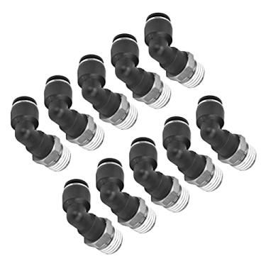 Imagem de aqxreight 10 Peças Conectores Pneumáticos Em Forma de L ângulo Reto Rosca Externa Encaixes de Tubulação Rápida Acessórios de Compressor de Ar 4 M5 Com Anéis Ovais Fáceis Pneumáticos Externos São