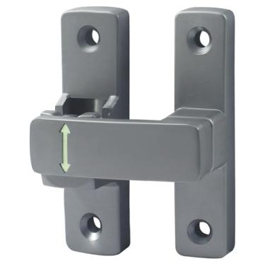 Imagem de LDEXIN Trava dobrável de 90/180 graus, fechadura de porta de celeiro deslizante resistente para portão, celeiro, garagem, jardim, cerca, galpão, janela, armário, cinza