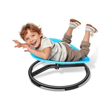 Imagem de FERUERW Cadeira giratória sensorial infantil, cadeira giratória para crianças autistas, brinquedo sensorial para crianças com TDAH, coordenação corporal de treinamento (azul)