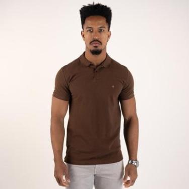Imagem de Camisa Polo Calvin Klein Básica Marrom-Masculino