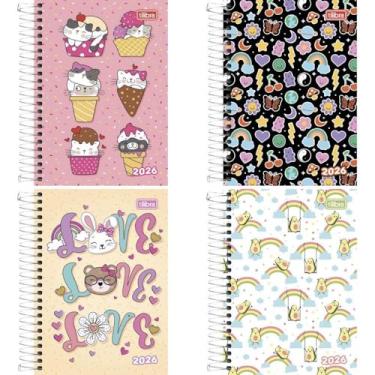 Imagem de Agenda 2026 Spice Feminina Capa Dura Espiral 160 fls. 129 mm x 187 mm | Pacote com 4