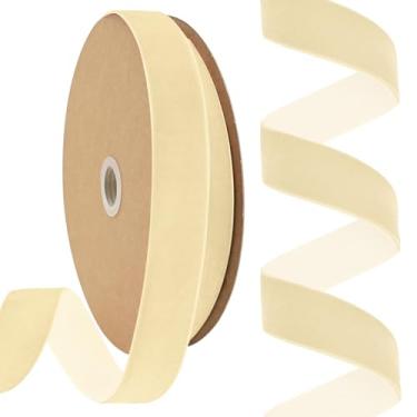 Imagem de Rilisili Fita de veludo marfim 2,5 cm x 25 metros Tecido carretel para gargantilha de veludo Dia dos Namorados Decoração de casa ornamentos artesanais Embrulho de presente Páscoa