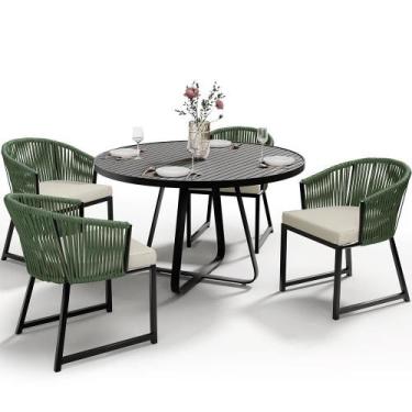 Imagem de Kit Mesa Wine E 4 Cadeiras Área Externa Bethari D04 Verde - LYAM DECOR